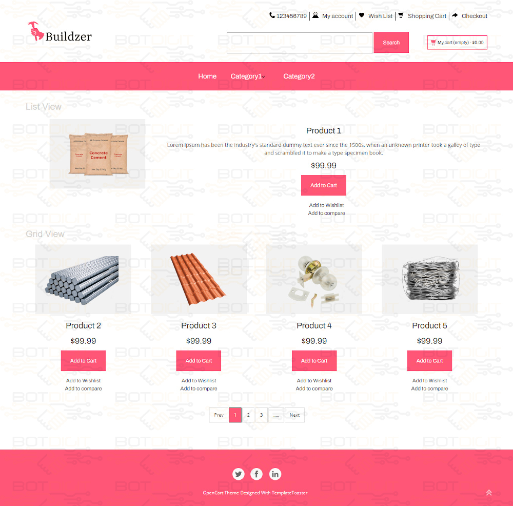 Buildzer – Online Building Materials Store OpenCart Theme