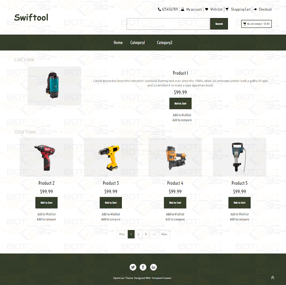Swiftool – Online Tools Store OpenCart Theme