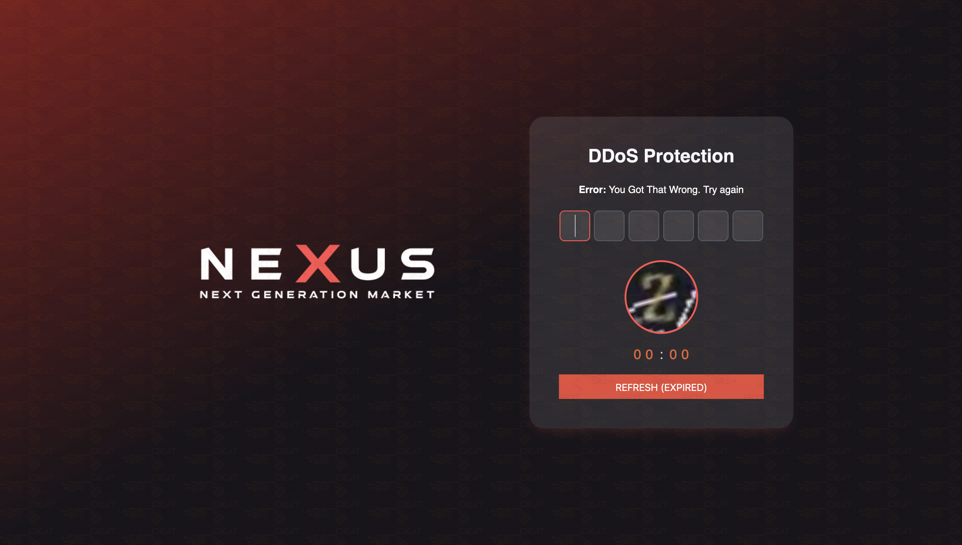 Nexus Marketplace DDOS filter captcha